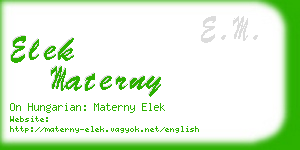 elek materny business card